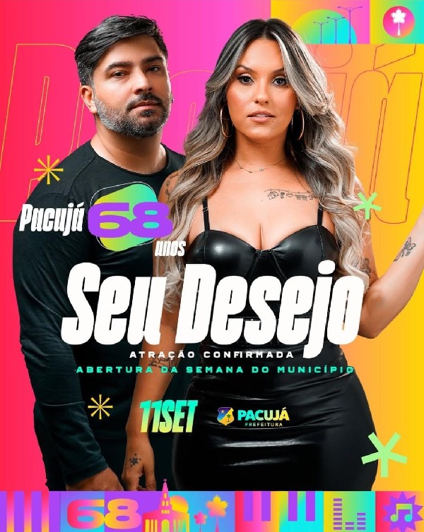 A banda Seu Desejo é primeira atração confirmada na programação dos 68 anos de Pacujá!